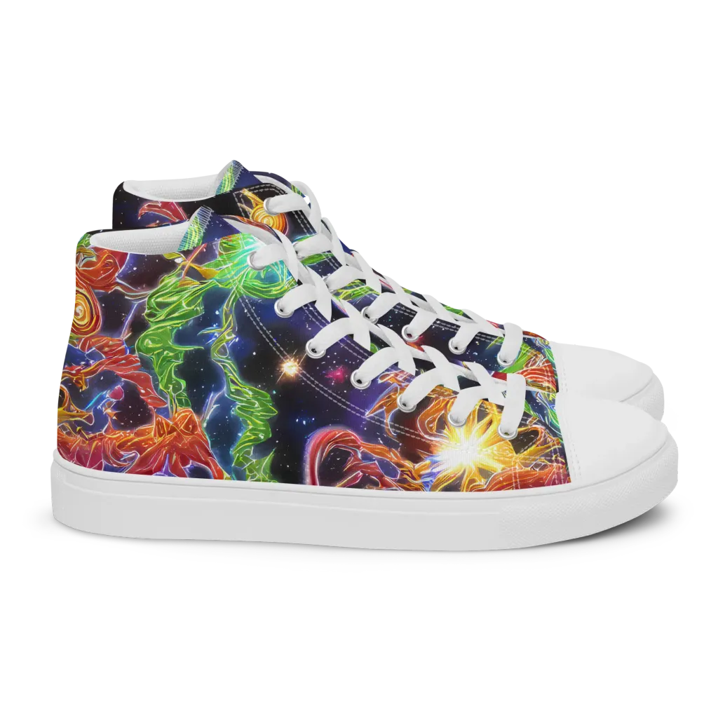 Galactic Flora on Women's High Top Canvas Shoes — Right