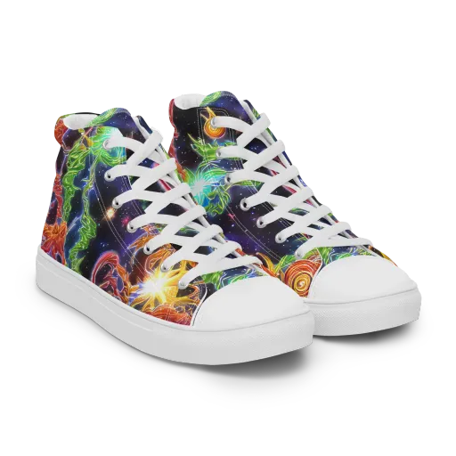 Galactic Flora on a Women's High Top Canvas Shoes