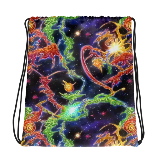 Galactic Flora on a Drawstring Bag