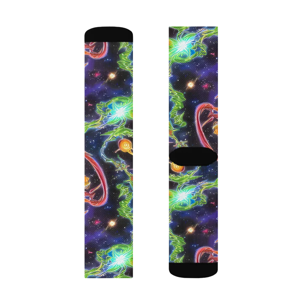 Galactic Flora on Socks — Left Sock
