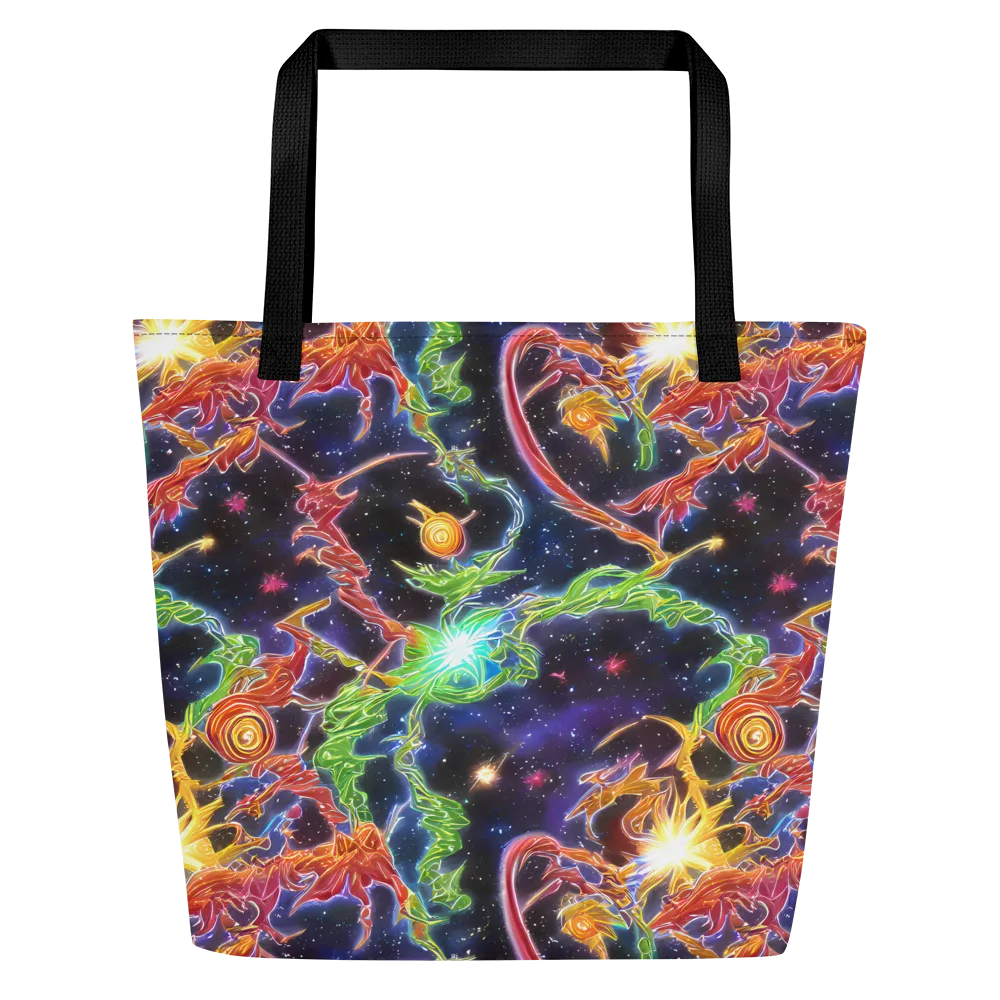 Galactic Flora on Large Tote Bag W/ Pocket — Front