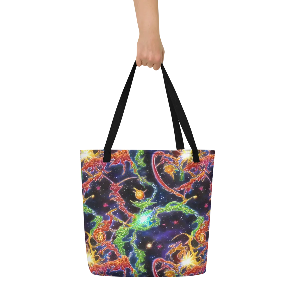 Galactic Flora on Large Tote Bag W/ Pocket — Front
