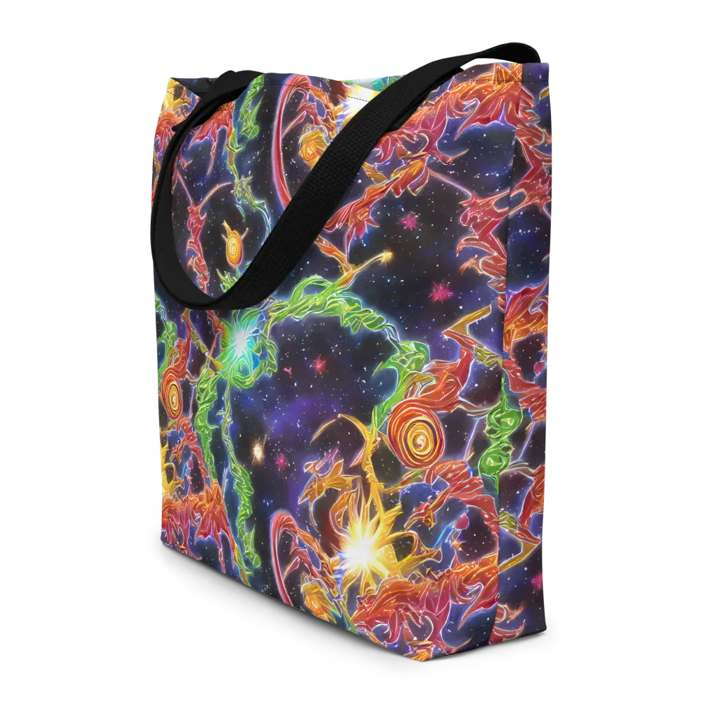 Galactic Flora on Large Tote Bag W/ Pocket — Front