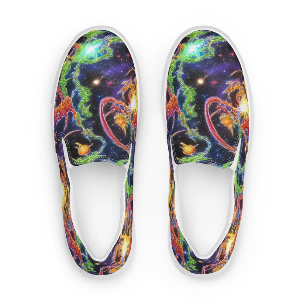 Galactic Flora on Women's Slip-On Canvas Shoes — Front