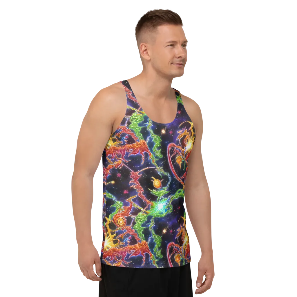 Galactic Flora on Men's Tank Top — Right Front