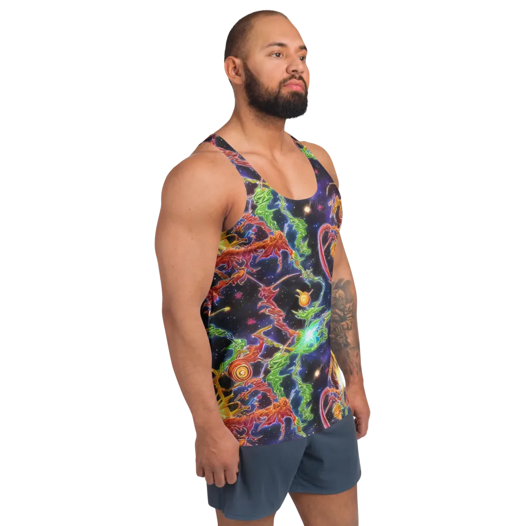 Galactic Flora on Men's Tank Top — Right Front