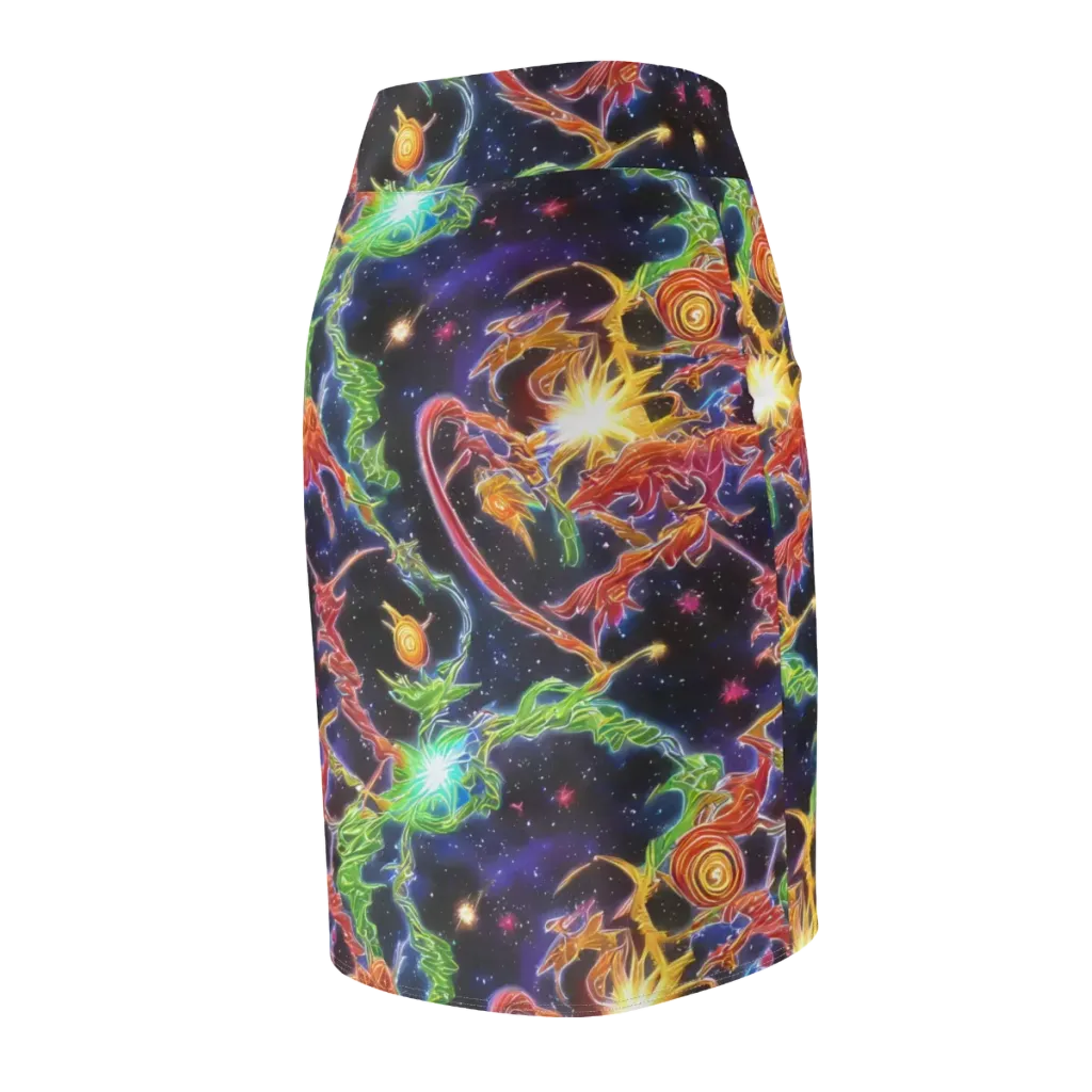 Galactic Flora on Pencil Skirt — Back Side