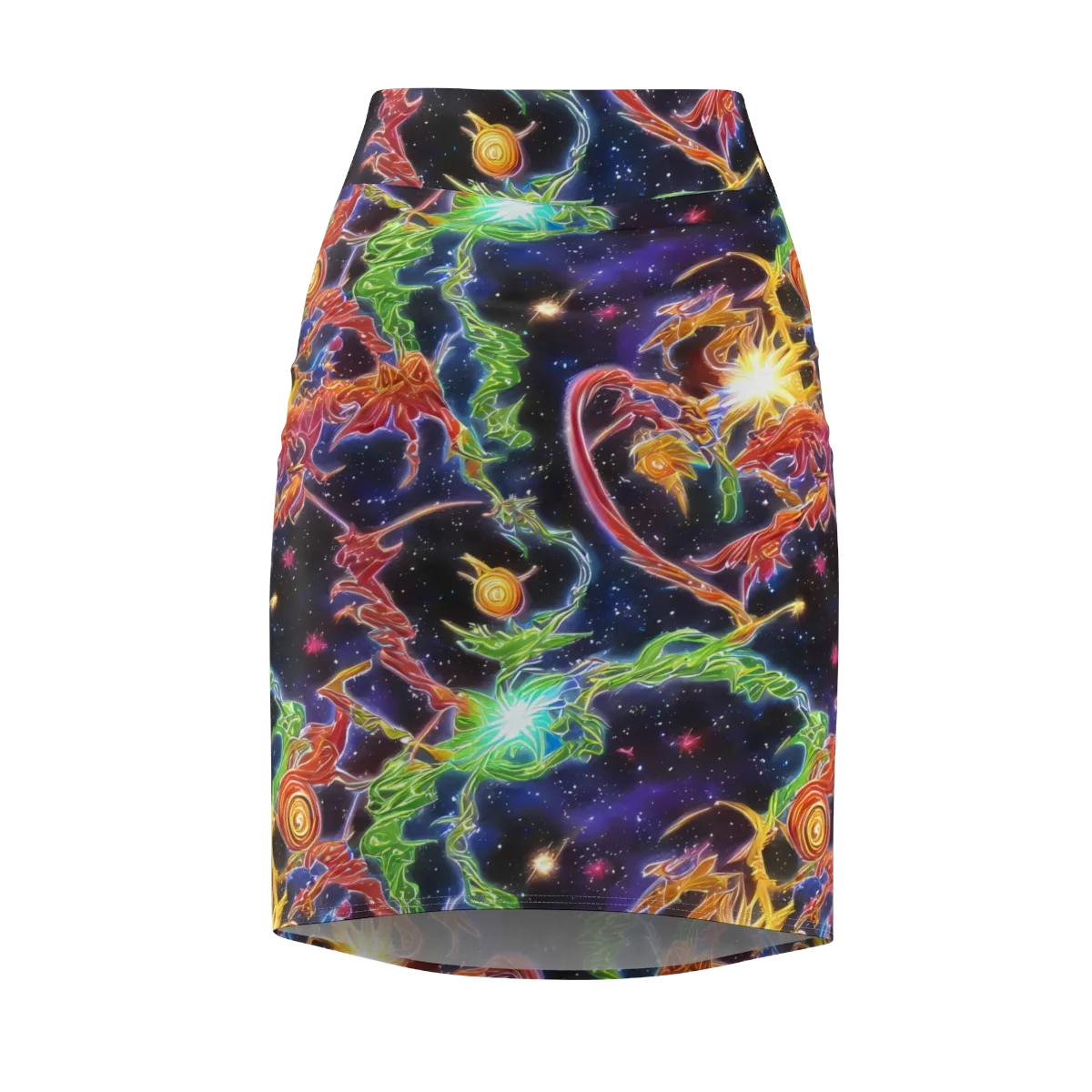 Galactic Flora on Pencil Skirt — Front