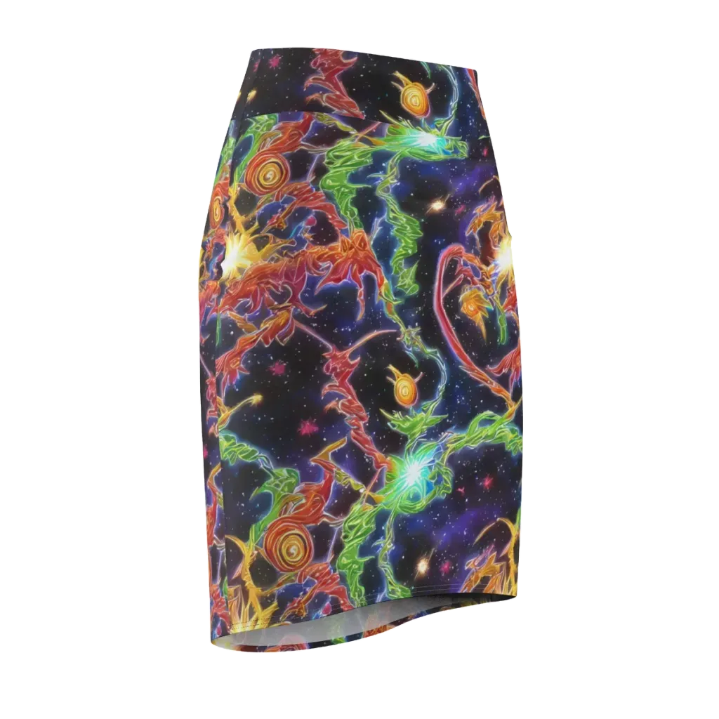 Galactic Flora on Pencil Skirt — Front Side