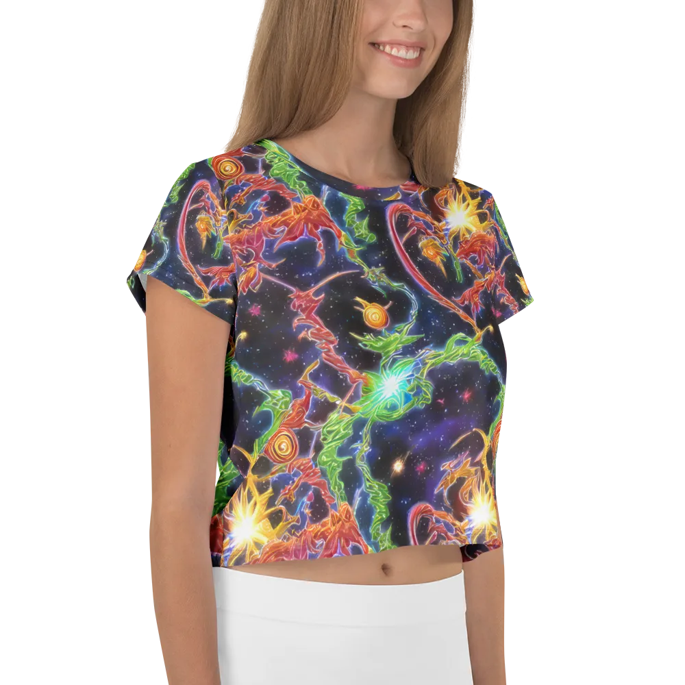 Galactic Flora on Crop Tee — Right