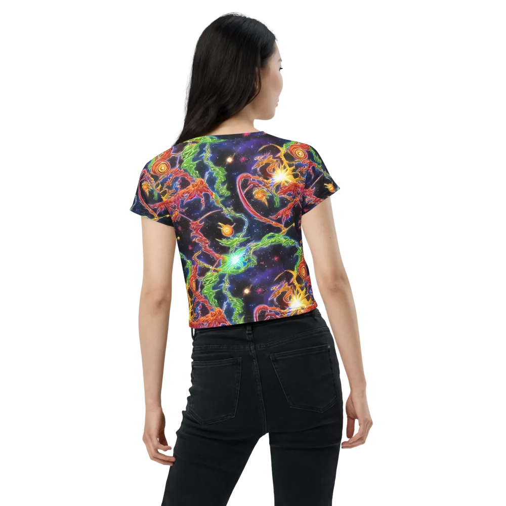 Galactic Flora on Crop Tee — Back