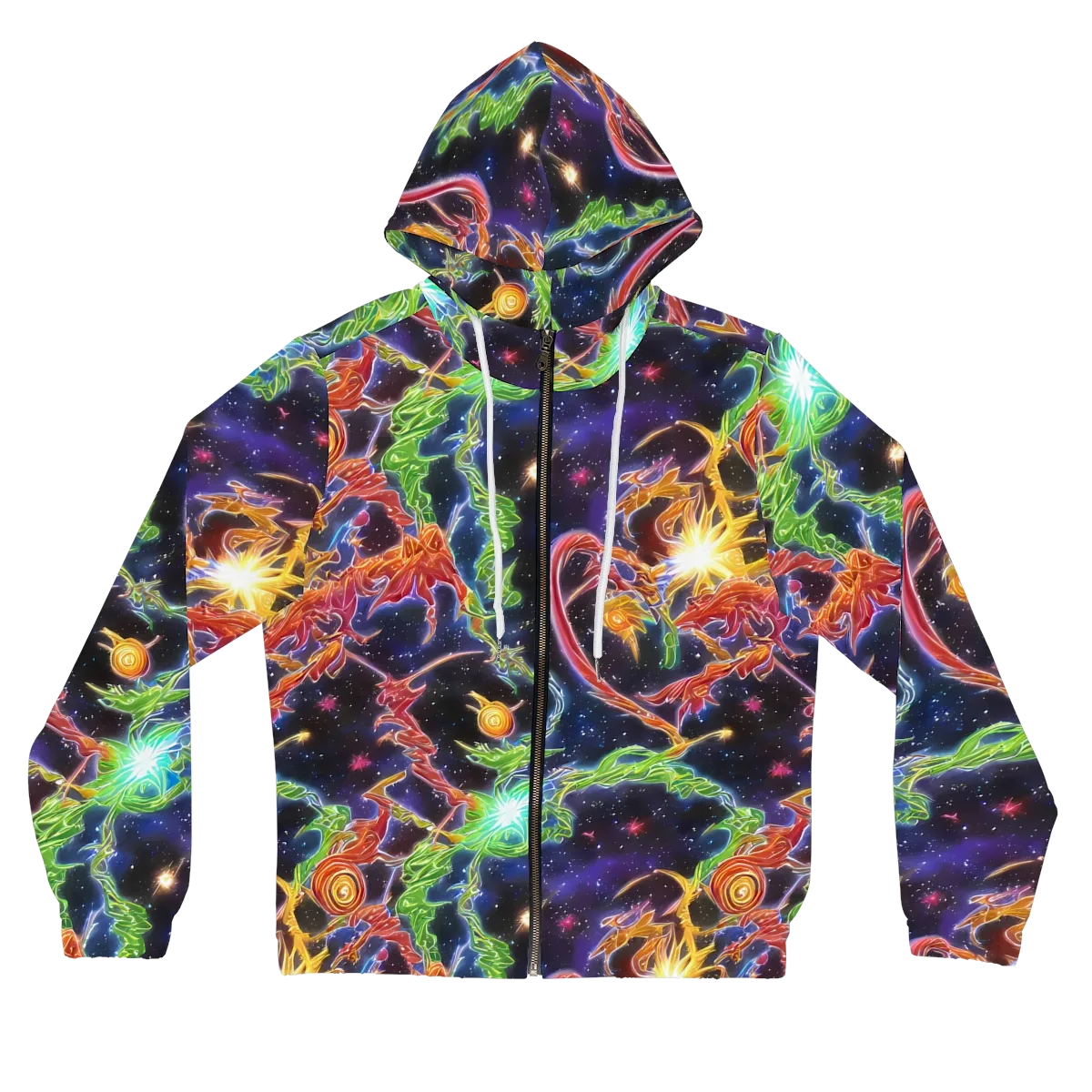 Galactic Flora on Women's Full-Zip Hoodie — Front