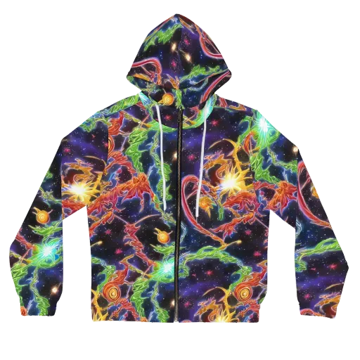 Galactic Flora on a Women's Full-Zip Hoodie