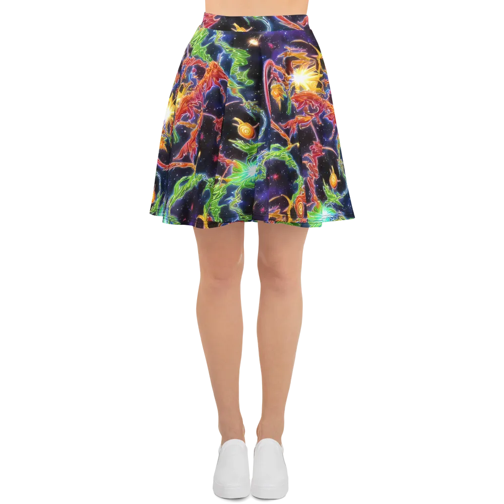 Galactic Flora on Skater Skirt — Front