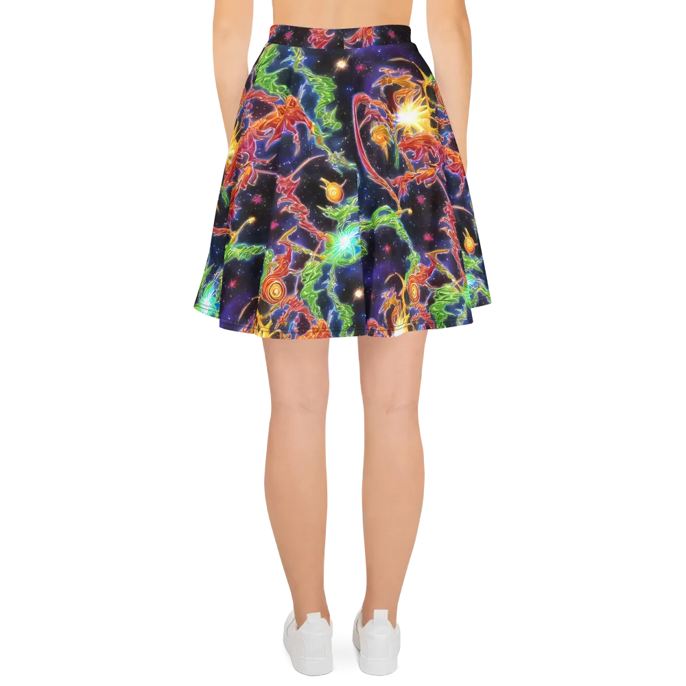 Galactic Flora on Skater Skirt — Back