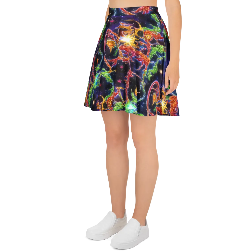 Galactic Flora on Skater Skirt — Left