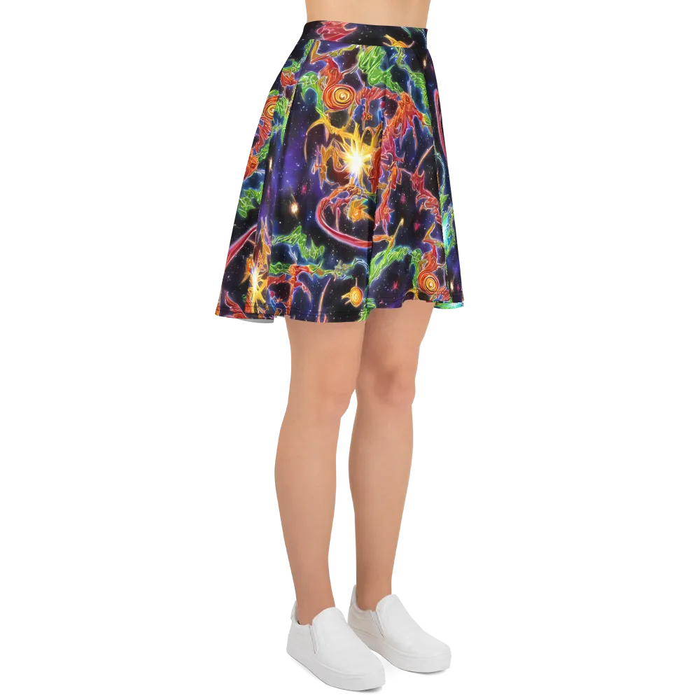 Galactic Flora on Skater Skirt — Right