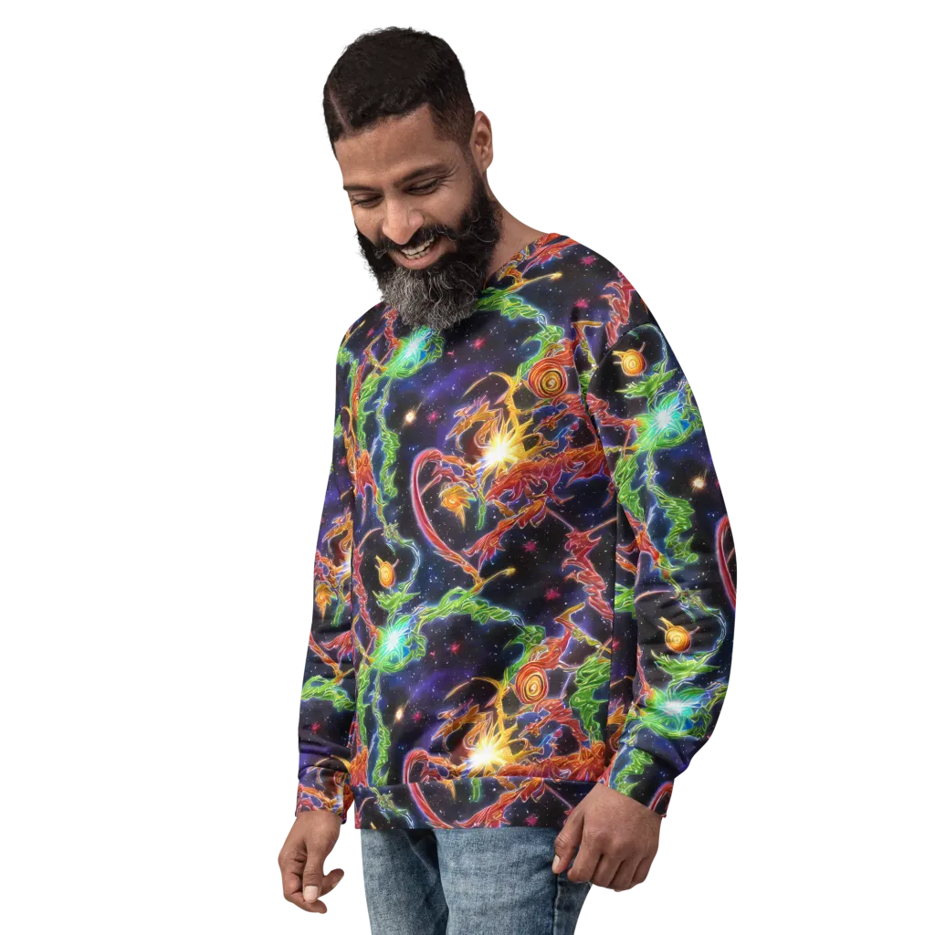 Galactic Flora on Sweatshirt — Left Front