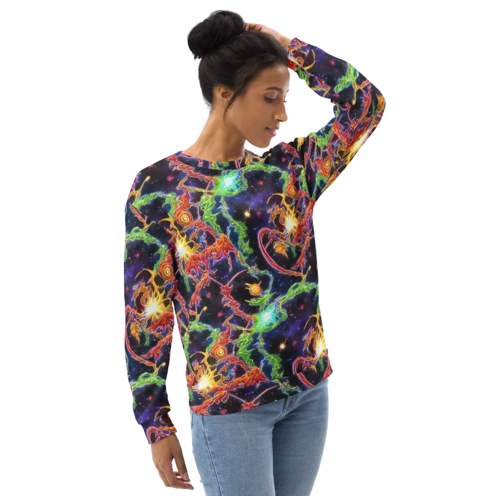Galactic Flora on Sweatshirt — Right Front