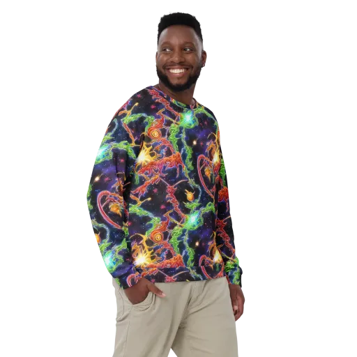 Galactic Flora on a Sweatshirt