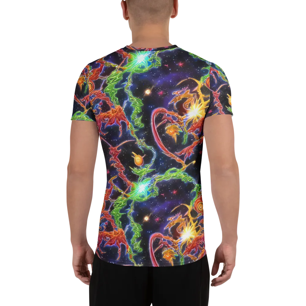 Galactic Flora on Men's Athletic T-Shirt — Back