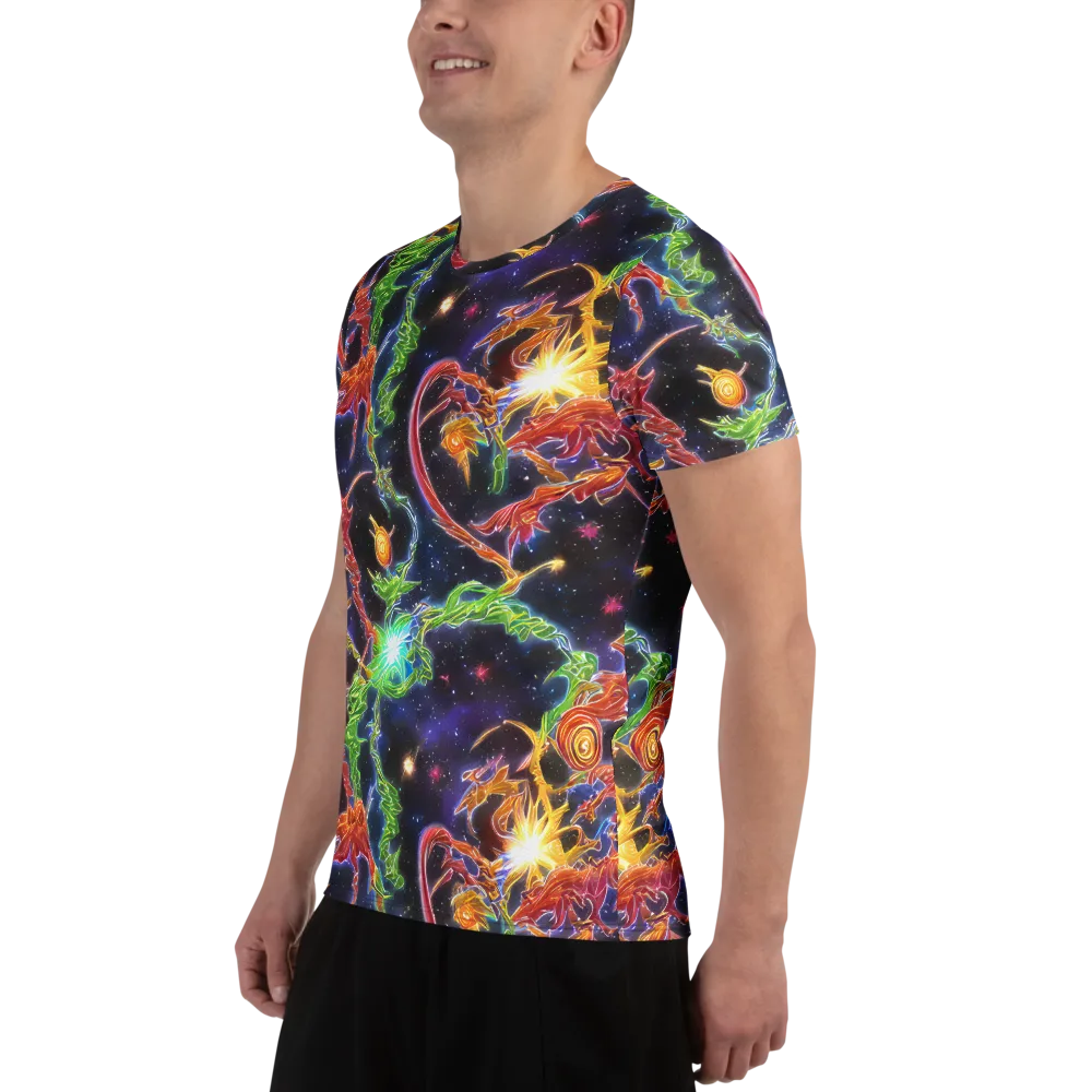 Galactic Flora on Men's Athletic T-Shirt — Left