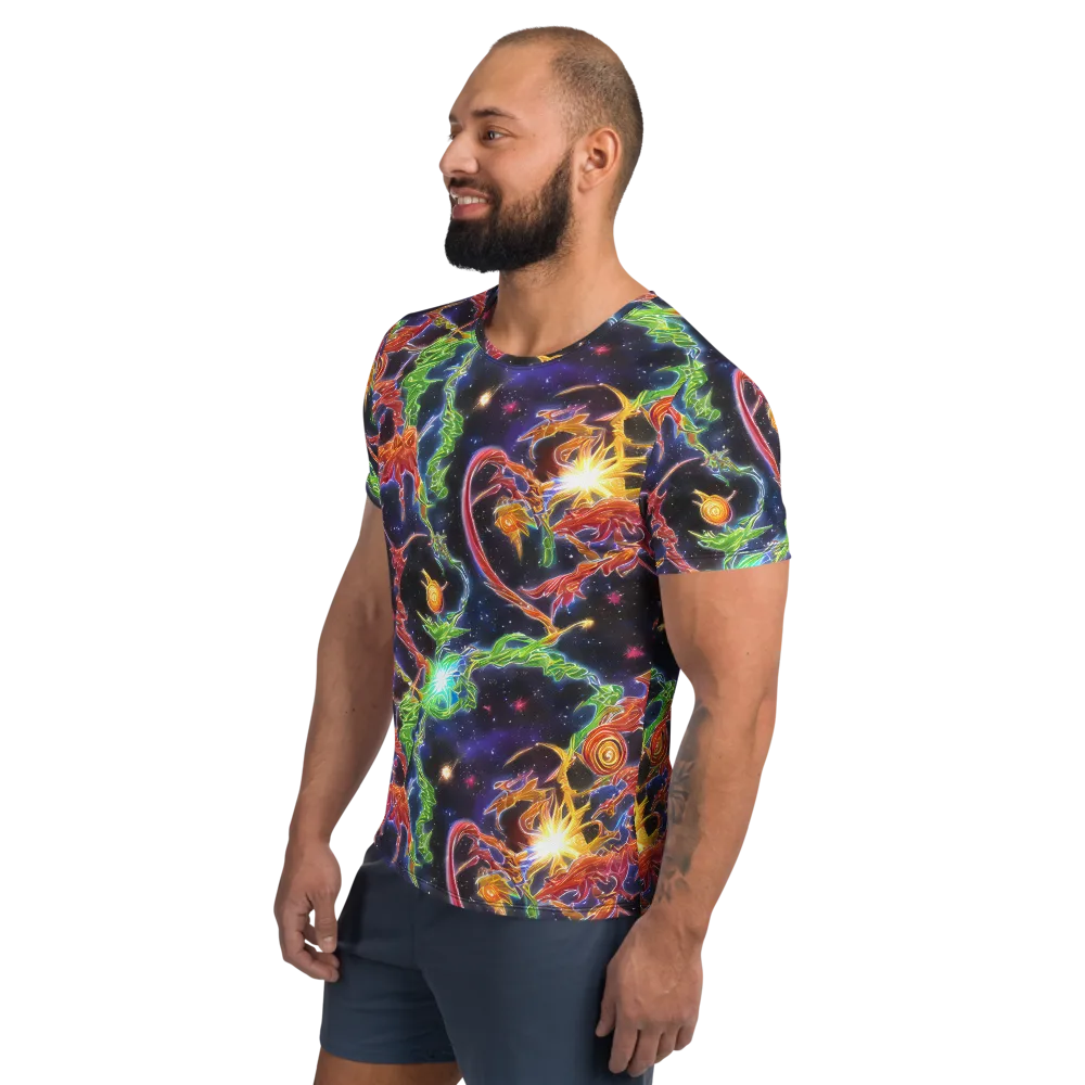 Galactic Flora on Men's Athletic T-Shirt — Left