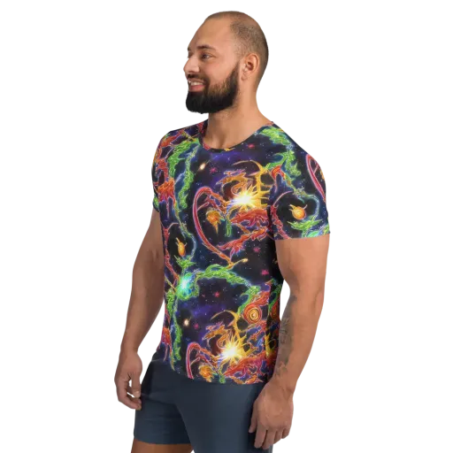 Galactic Flora on a Men's Athletic T-Shirt