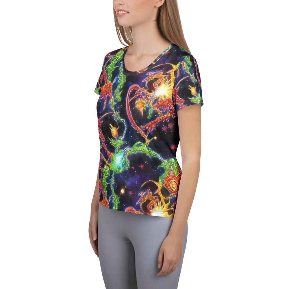 Galactic Flora on Women's Athletic T-Shirt — Left