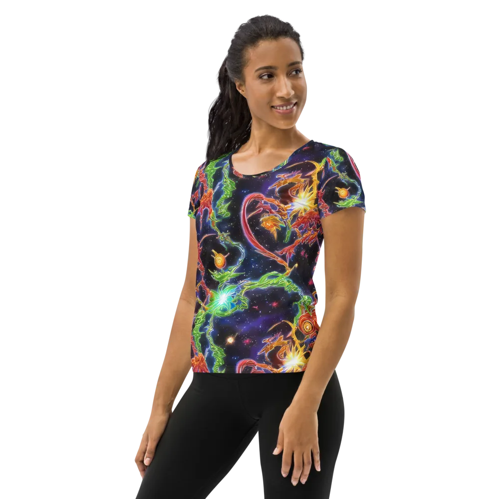 Galactic Flora on Women's Athletic T-Shirt — Left
