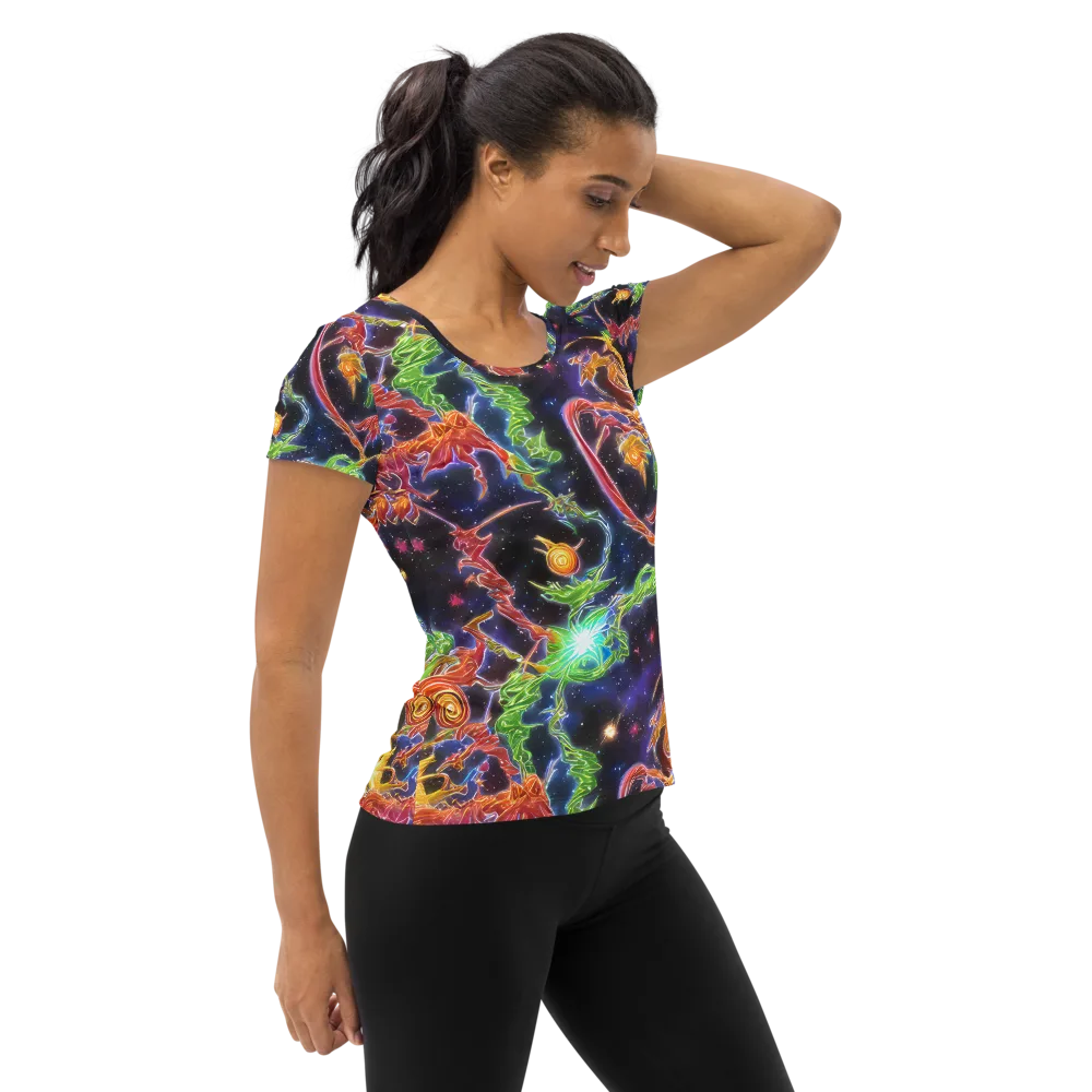 Galactic Flora on Women's Athletic T-Shirt — Right