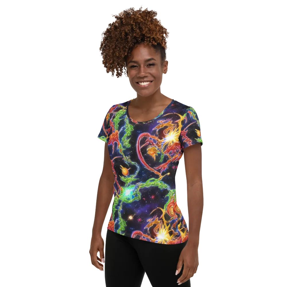 Galactic Flora on Women's Athletic T-Shirt — Left