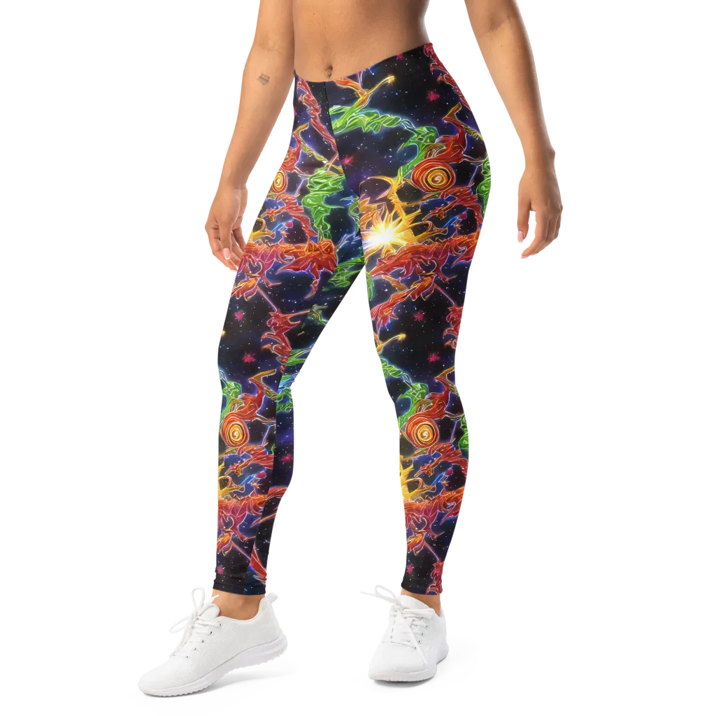 Galactic Flora on Leggings — Left Front