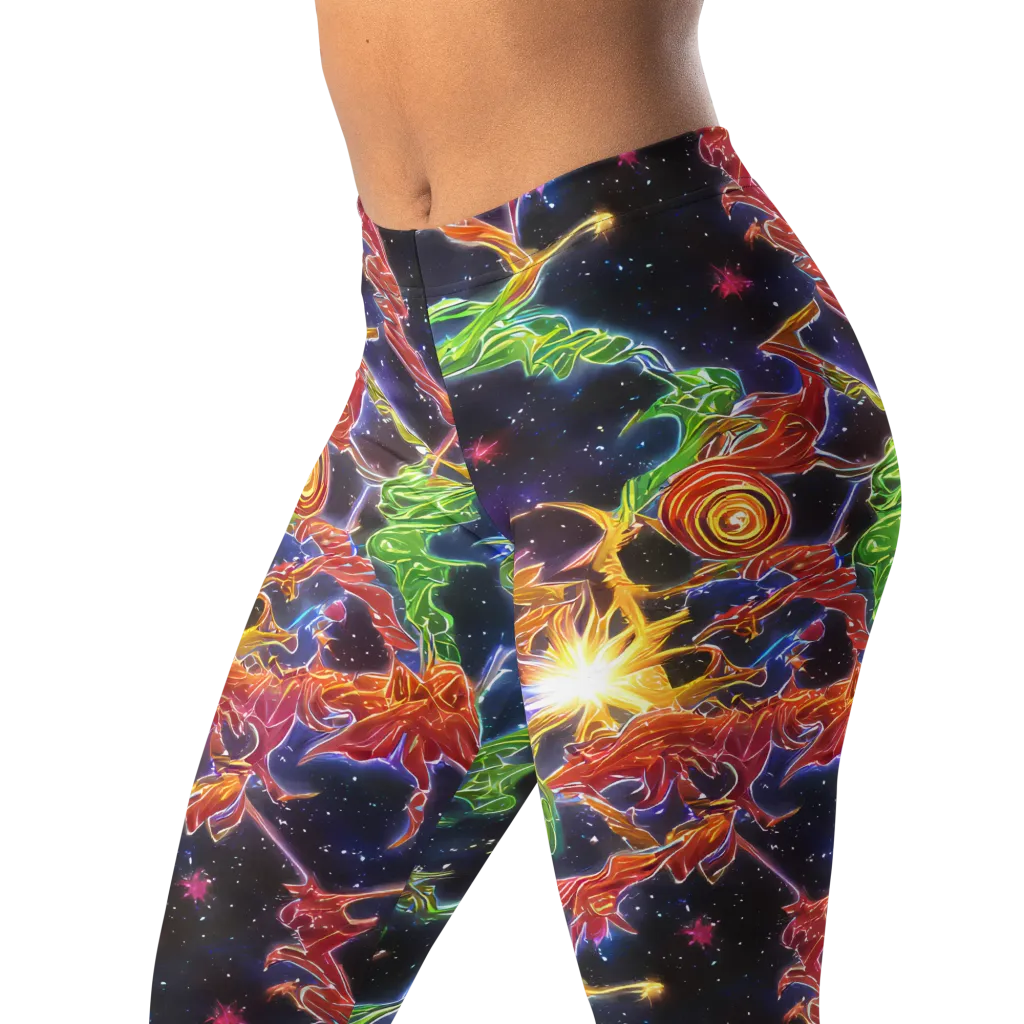 Galactic Flora on Leggings — Left Front