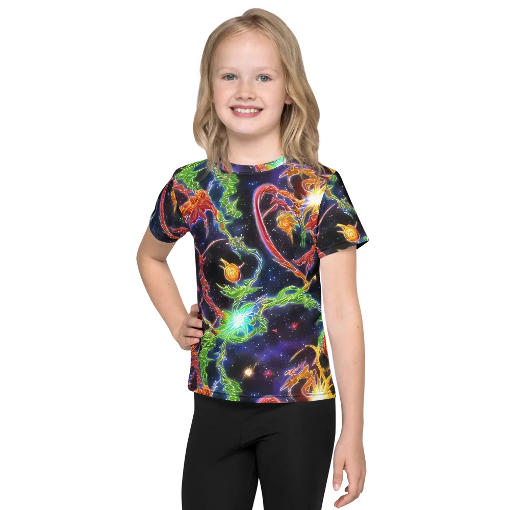 Galactic Flora on Kids Crew Neck T-Shirt — Front