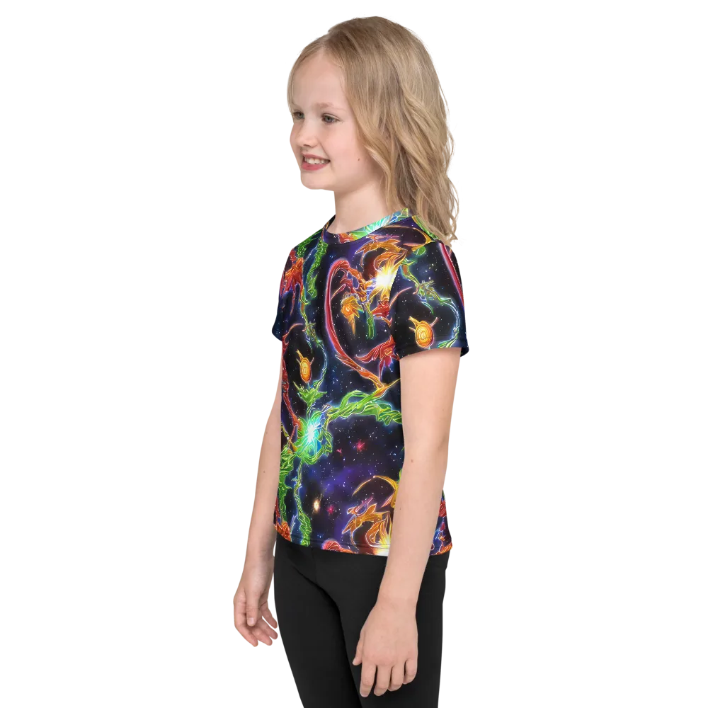 Galactic Flora on Kids Crew Neck T-Shirt — Left
