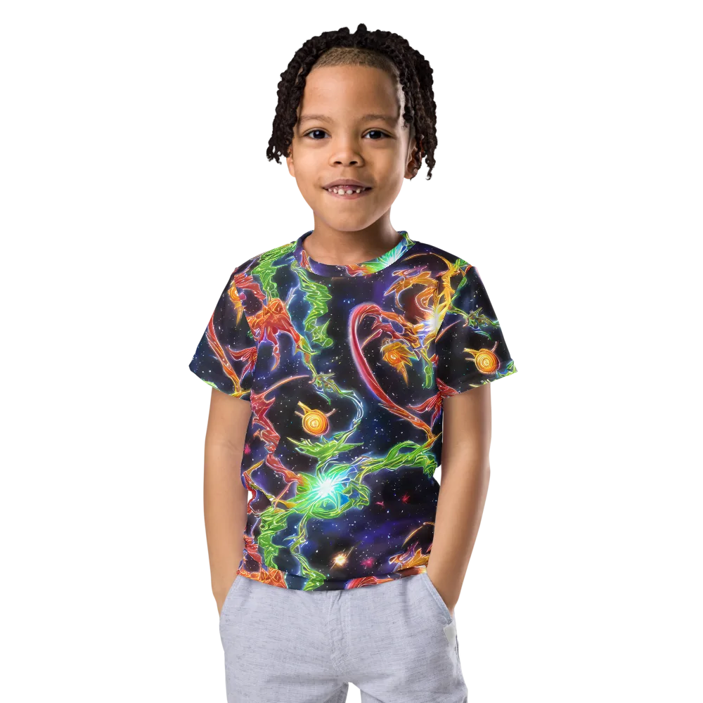 Galactic Flora on Kids Crew Neck T-Shirt — Front
