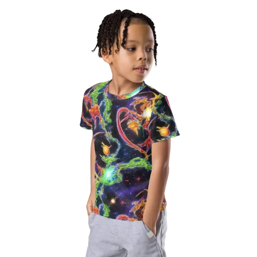 Galactic Flora on a Kids Crew Neck T-Shirt