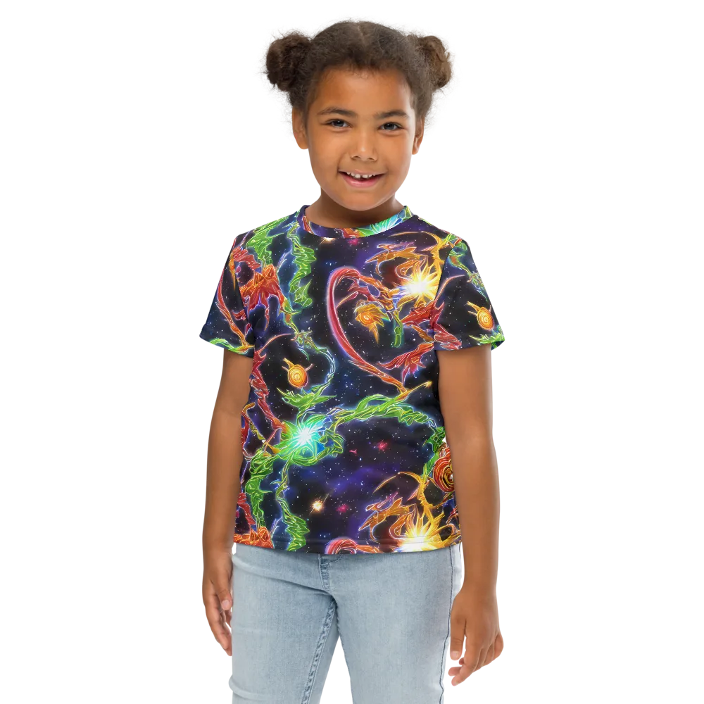 Galactic Flora on Kids Crew Neck T-Shirt — Front