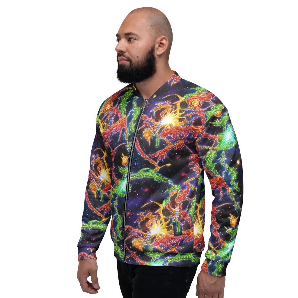 Galactic Flora on Bomber Jacket — Left