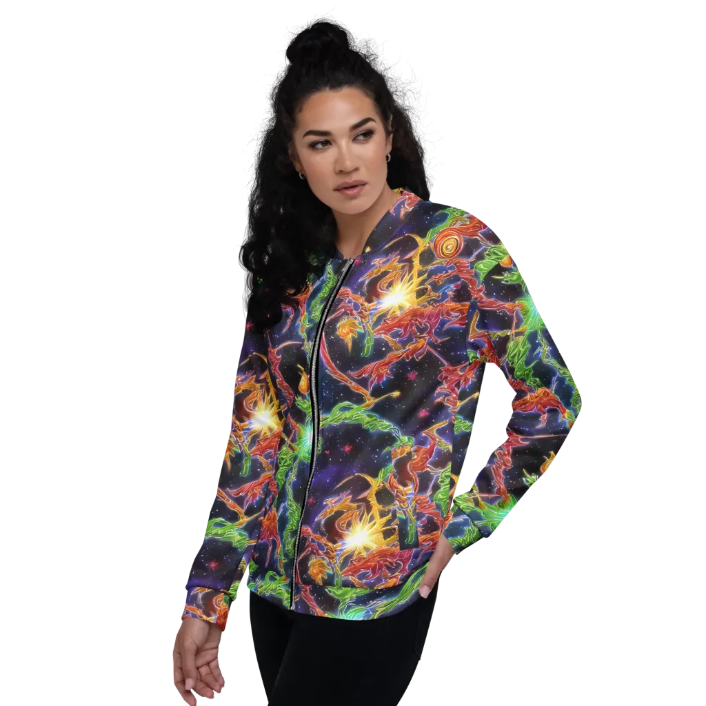 Galactic Flora on Bomber Jacket — Left