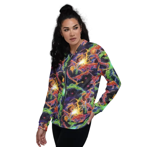 Galactic Flora on a Bomber Jacket