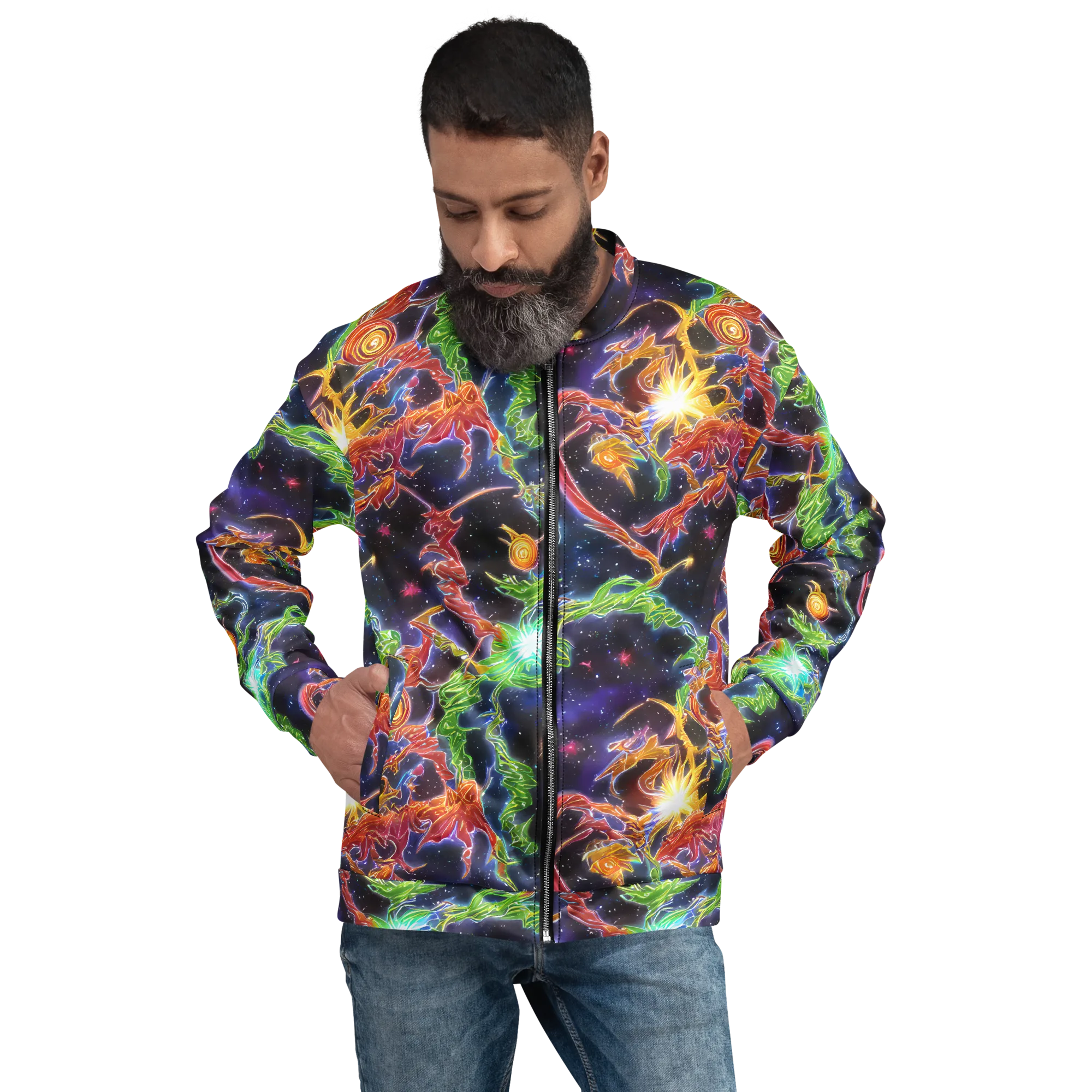 Galactic Flora on Bomber Jacket — Front