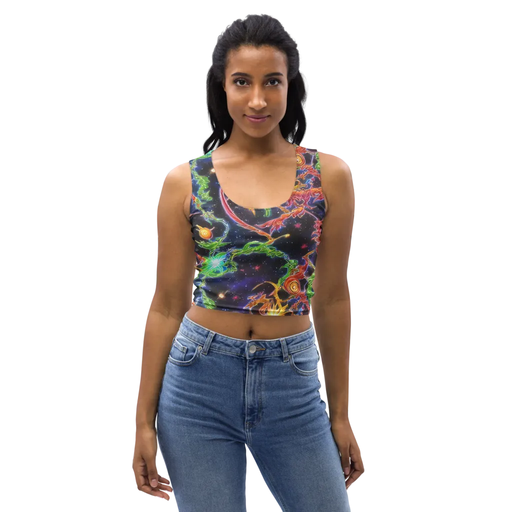 Galactic Flora on Crop Top — Front
