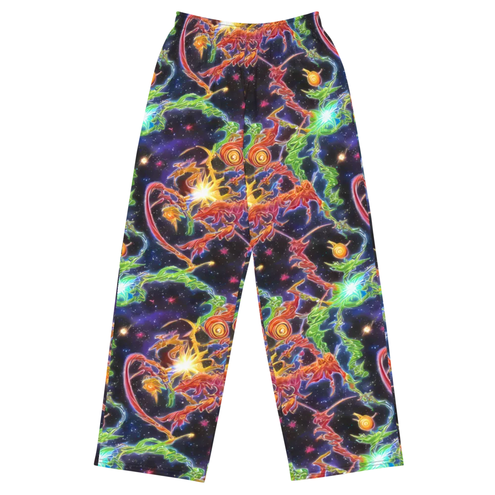 Galactic Flora on Wide-Leg Pants — Front
