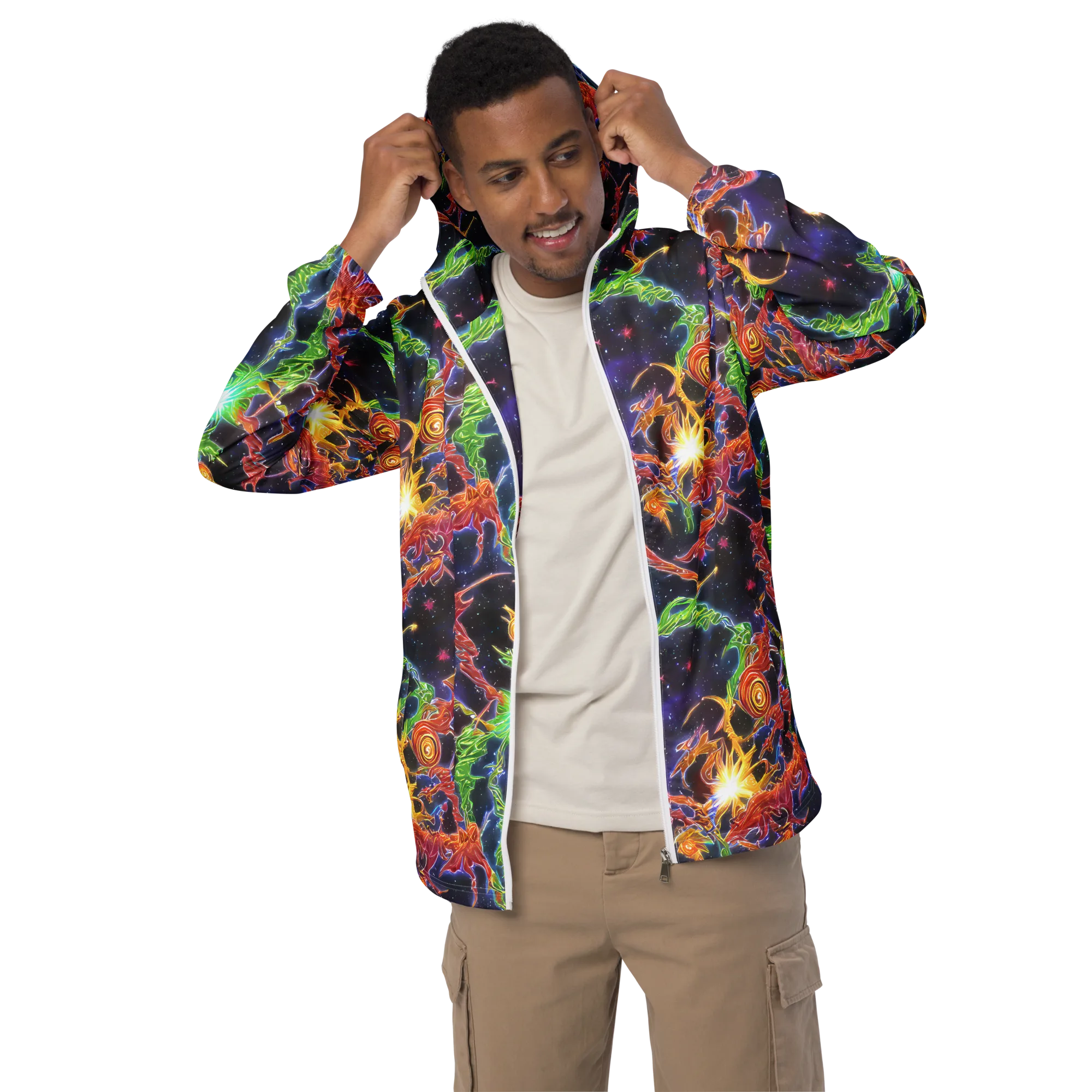Galactic Flora on Men's Windbreaker — Front
