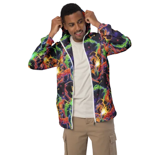 Galactic Flora on a Men's Windbreaker
