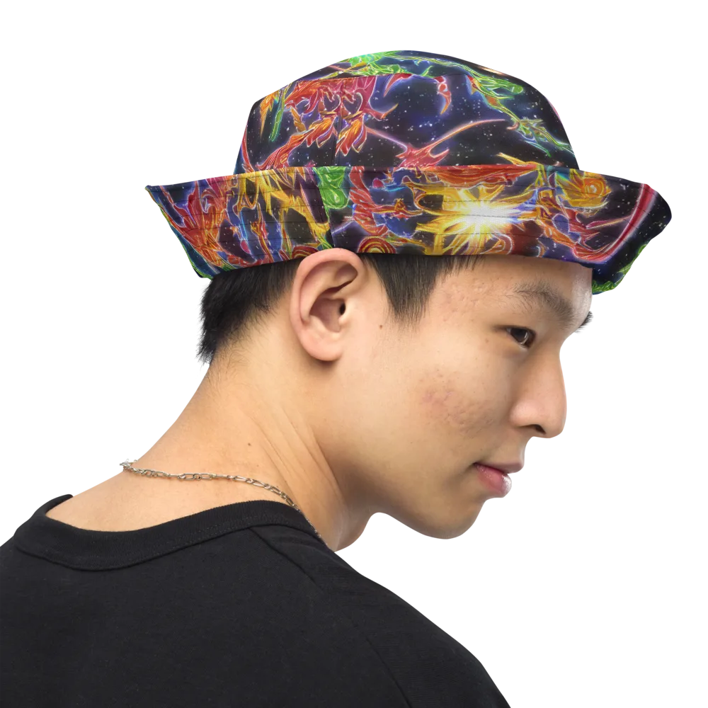 Galactic Flora on Reversible Bucket Hat — Right Outside