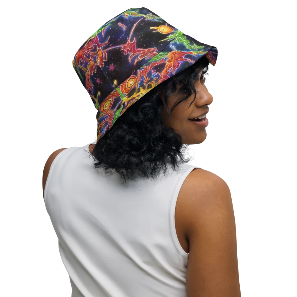 Galactic Flora on Reversible Bucket Hat — Right Outside