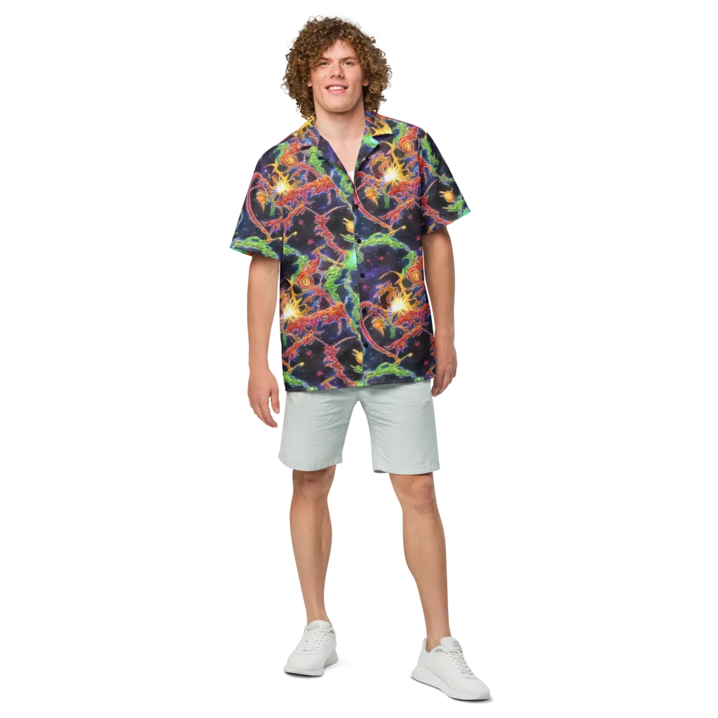 Galactic Flora on Button Shirt — Front